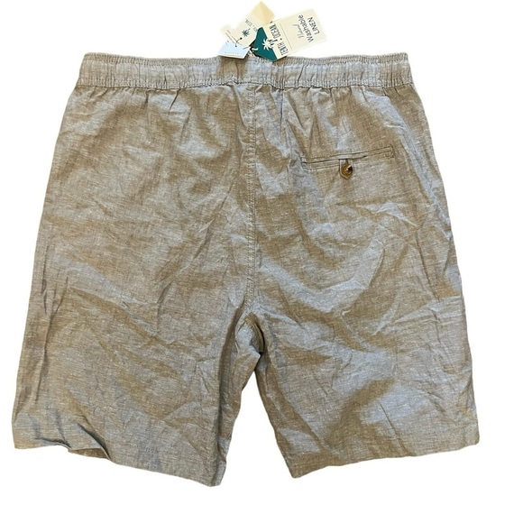 NWT Tenth + Ocean Washable Linen Cotton Gray Unlined Drawstring Waist Shorts - Picture 2 of 5